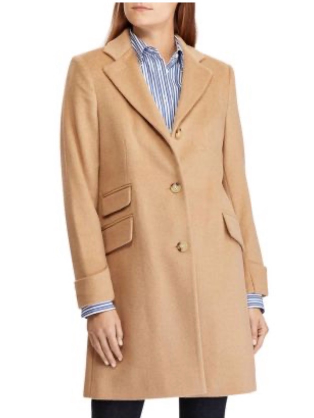 Lauren Ralph Lauren Reefer Wool Blend Coat in camel Size 6